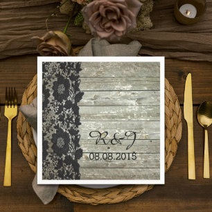 rustic barn wood lace modern country wedding favor paper napkins