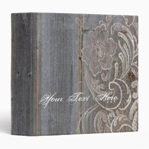 rustic barn wood lace western country wedding binder