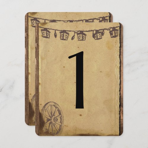 Rustic Barn Wood Lantern Wedding Table Number