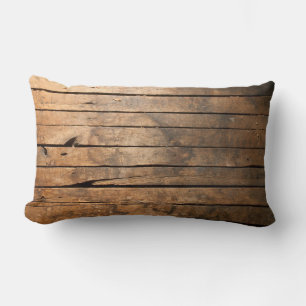 Rustic Barn Wood Lumbar Pillow