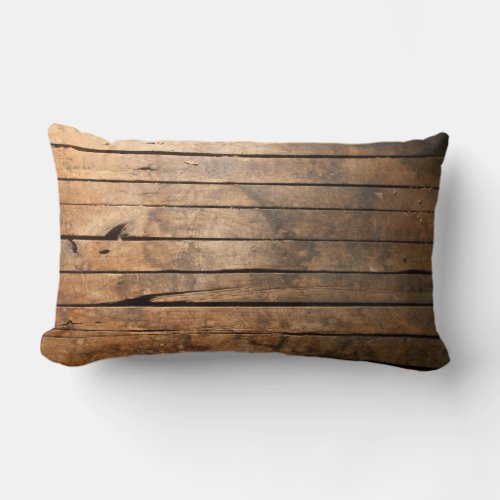 Rustic Barn Wood Lumbar Pillow