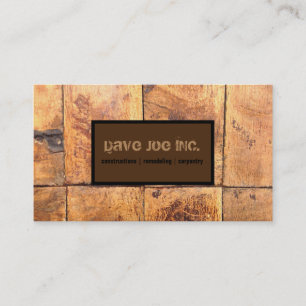 rustic Barn wood lumber Construction Carpentry Business Card