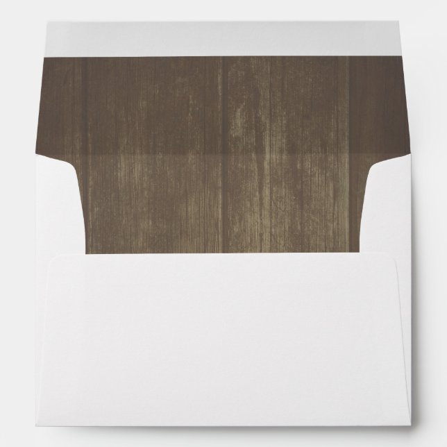 Rustic Barn Wood Old Aged Wedding Envelope (Back (Bottom))