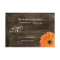 Rustic Barn Wood Orange Daisy Wedding RSVP Cards