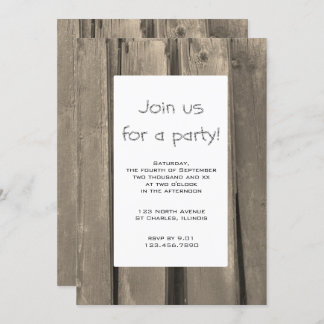 Rustic Barn Wood Party Invitation