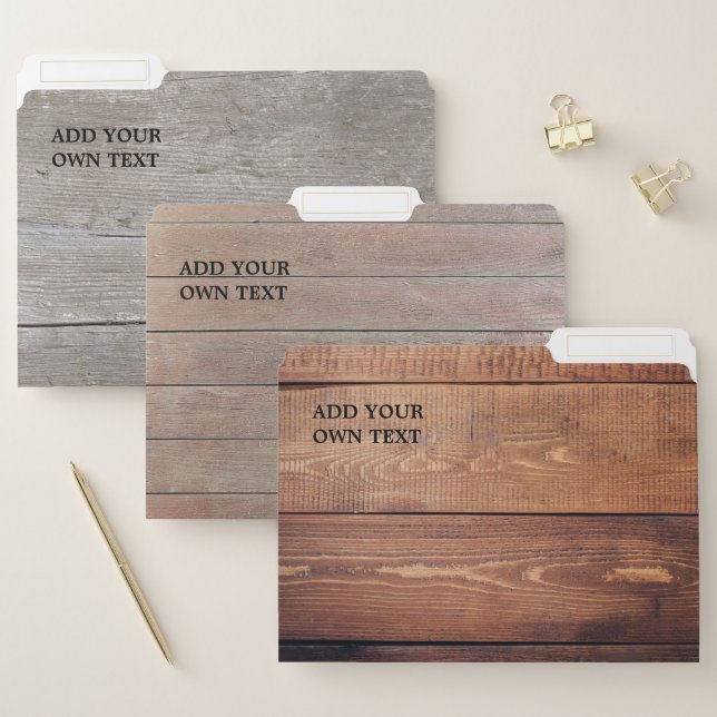Rustic barn wood personalized file folder (Set)