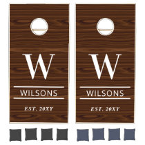 Rustic Barn Wood Personalized Wedding Monogram Cornhole Set