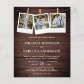 Rustic Barn Wood Photo Budget Wedding Invitation (Front)