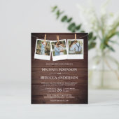 Rustic Barn Wood Photo Budget Wedding Invitation (Standing Front)