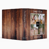 Rustic Barn Wood Photo Collage Monogram Wedding 3 Ring Binder | Zazzle