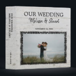 Rustic barn wood photo Wedding album 3 Ring Binder<br><div class="desc">Rustic barn wood photo Wedding album 3 ring binder.
You can add your own photo at the front to personalize the album and make it very personal and unique.
Add your own text at the front and add the spine.</div>