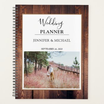 Rustic Barn Wood Photo Wedding Planner by natureimpressions at Zazzle