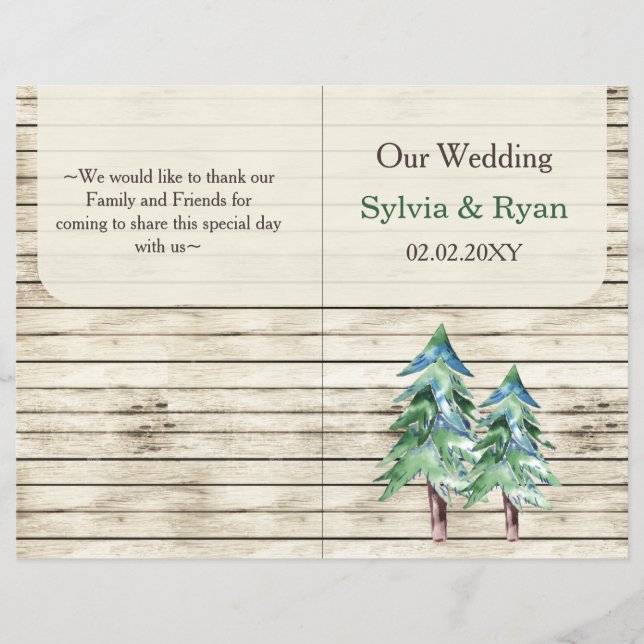 Rustic Barn Wood Pine Wedding (Front)
