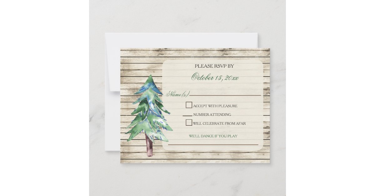 Rustic Barn Wood Pine Wedding Invitation | Zazzle