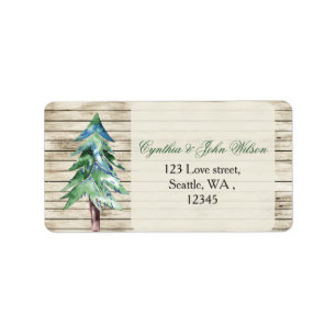 Rustic Barn Wood Pine Wedding Label