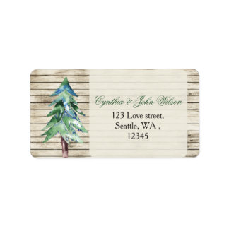 Rustic Barn Wood Pine Wedding Label