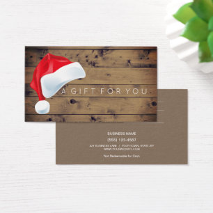 Rustic Barn Wood Santa Gift Card Certificate