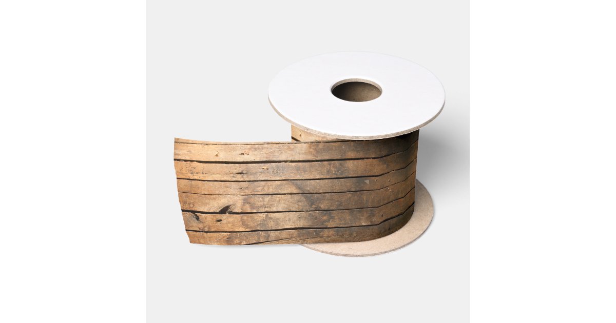 Barn Ribbon Rustic Barn Wood Satin Ribbon | Zazzle