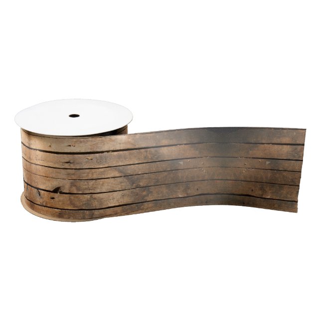 Rustic Barn Wood Satin Ribbon (Spool)