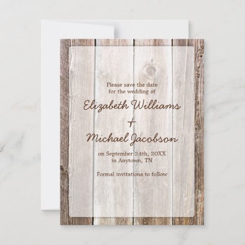 Rustic Barn Wood Save the Date