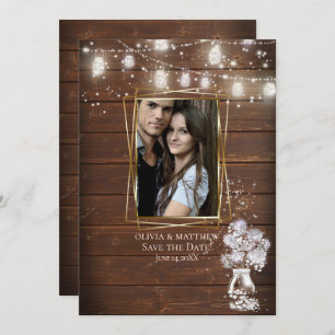 Rustic Barn Wood Save the Date Invitation