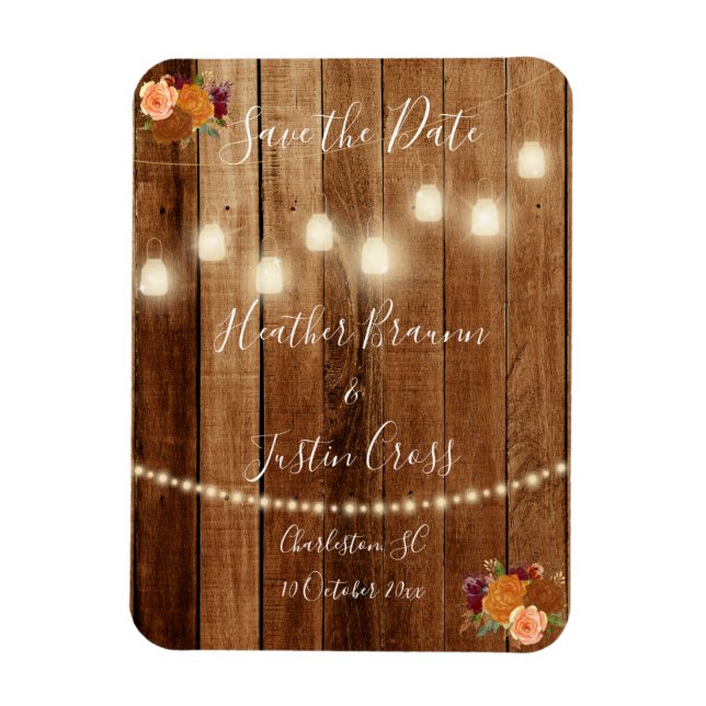 Rustic Barn Wood Save The Date Magnet (Vertical)