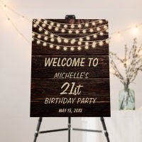 Rustic Barn Wood String Lights 21st Birthday
