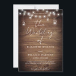 Rustic Barn Wood String Lights All In One Wedding Invitation<br><div class="desc">Modern and elegant design printed Chic Rustic Barn Wood String Lights Calligraphy Script Minimal All In One Wedding Invitation that can be customized with your text. Please click the "Customize it" button and use our design tool to modify this template. Check out the Graphic Art Design store for other products...</div>