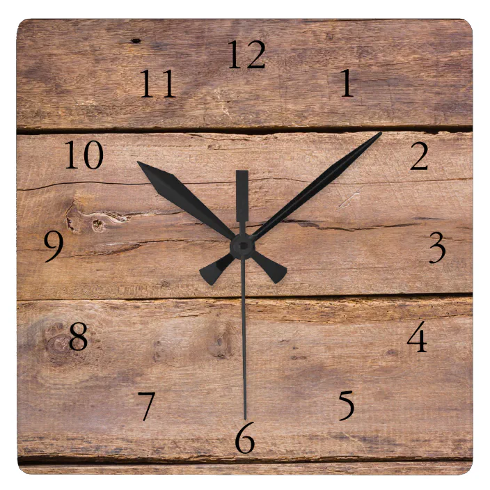 Rustic Barn Wood Stylish Elegant Square Wall Clock Zazzle Com - Rustic Barn Wood Wall Clock