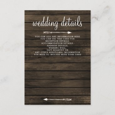 Rustic Barn Wood Succulent Country Chic Wedding Enclosure Card