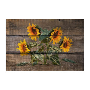 Rustic Barn Wood Sunflower Acrylic Print