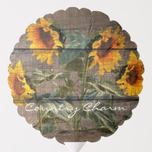 Rustic Barn Wood Sunflower Balloon