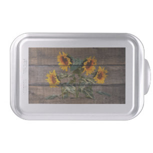 Rustic Barn Wood Sunflower Cake Pan