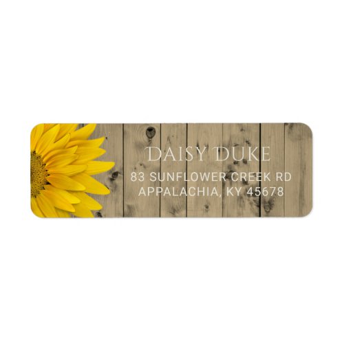 Rustic Barn Wood Sunflower Country Chic Label