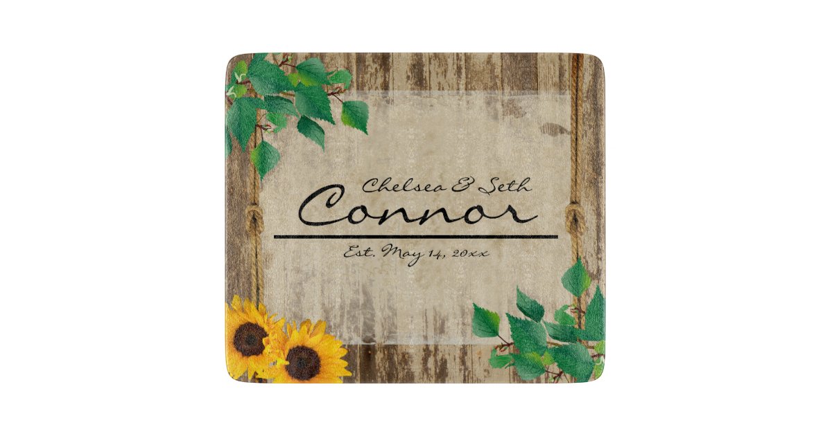 Rustic Sunflower Cutting Board