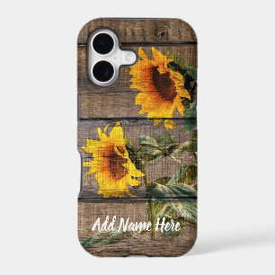 Rustic Barn Wood Sunflower iPhone 17 Case