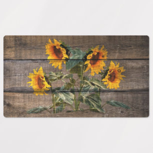 Rustic Barn Wood Sunflower Labels
