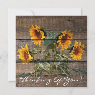 Rustic Barn Wood Sunflower Note Card