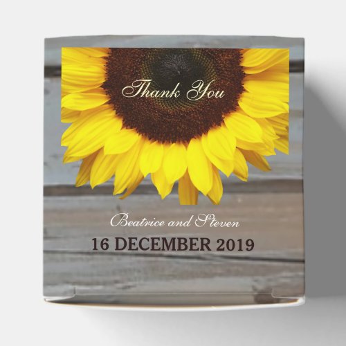 Rustic Barn Wood Sunflower Wedding Favor Box