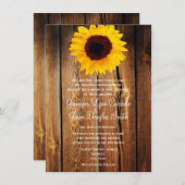 Rustic Barn Wood Sunflower Wedding Invitations | Zazzle