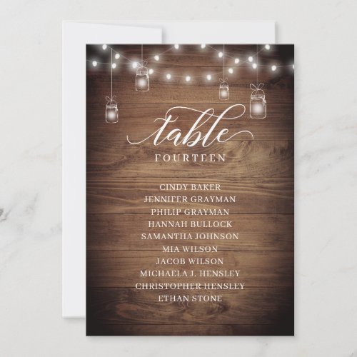 Rustic Barn Wood Table Number Seating Chart Cards