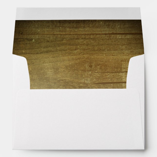Rustic Barn Wood Texture Wedding Envelope (Back (Bottom))