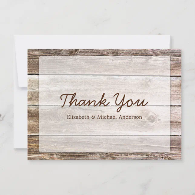 Rustic Barn Wood Thank You Card | Zazzle
