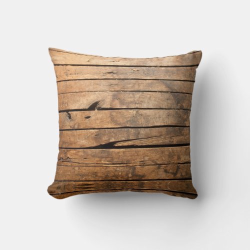 Rustic Barn Wood Throw Pillow