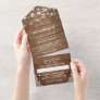 Rustic Barn Wood Twinkle Lights Lace Wedding All In One Invitation