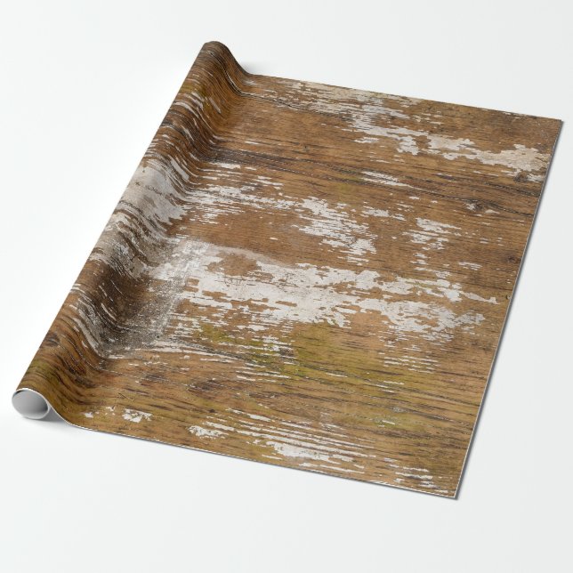 Rustic Barn Wood Vintage Farmhouse Wrapping Paper (Unrolled)