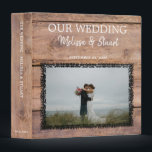 Rustic barn wood vintage photo Wedding album 3 Ring Binder<br><div class="desc">Rustic barn wood photo Wedding album 3 ring binder.
You can add your own photo at the front to personalize the album and make it very personal and unique.
Add your own text at the front and add the spine.</div>