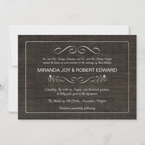 Rustic Barn Wood Vintage Wedding Invitations