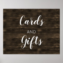 Rustic Barn Wood Wedding Cards and Gifts Sign