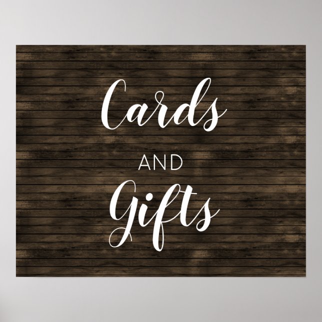 Rustic Barn Wood Wedding Cards and Gifts Sign (Front)